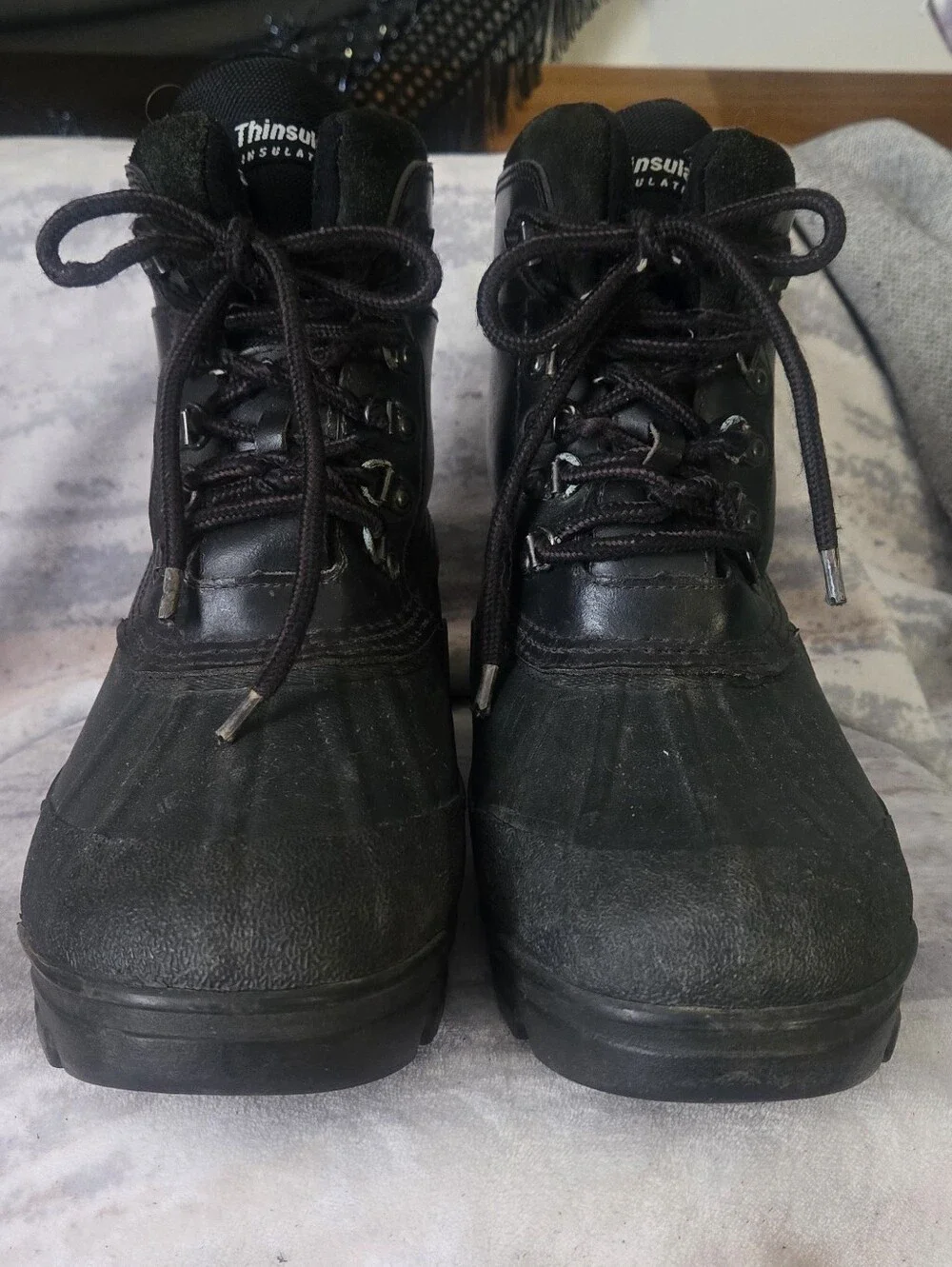 Explorers Men's Lace-Up Waterproof Winter Boots BLACK 10